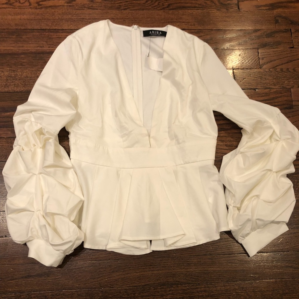 White Peplum Shirt